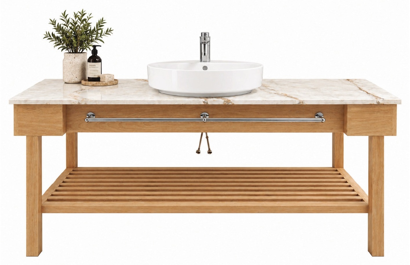 Vanity Three in Solid Oak product photograph